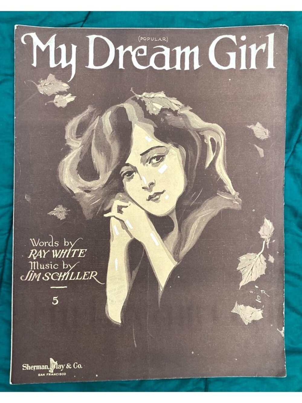 1918 My Dream Girl Sheet Music Ray White Jim Schiller Sherman Clay